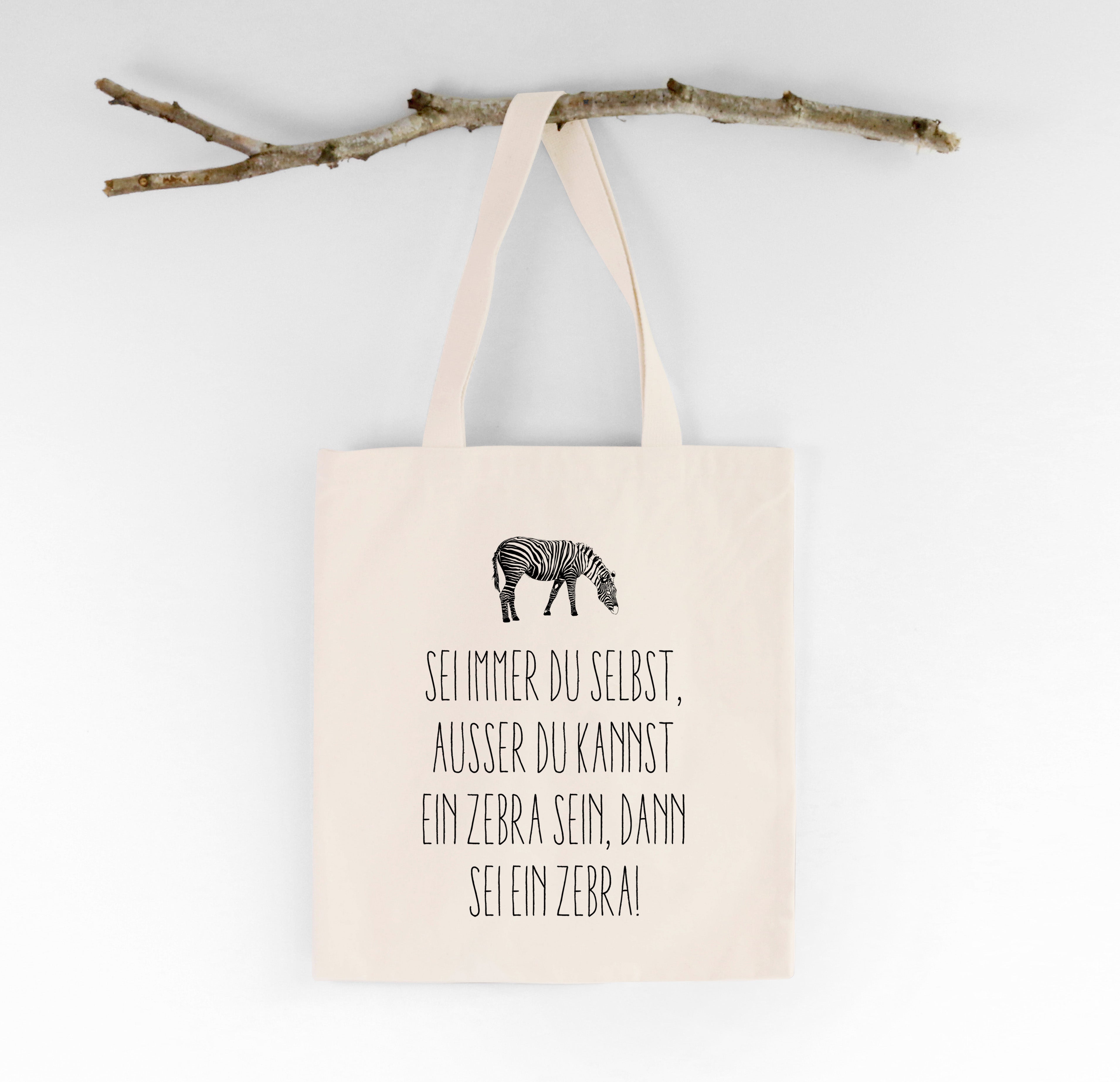 Bio-Stoffbeutel "Zebra" - Individuelle Einladung